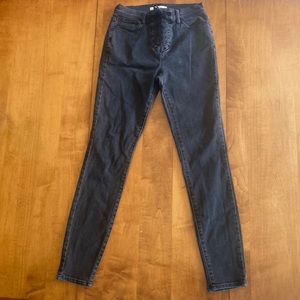 PACSUN High Waisted Tie Black Skinny Jeans